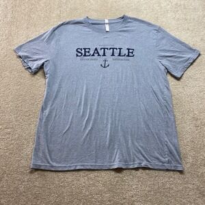 TEEMAX Shirt Mens 2XL Seattle Washington Heather Gray Anchor Established 1969